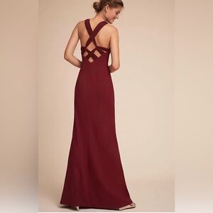 BHLDN Anthropologie Selina Dress size 4 Wine Full length